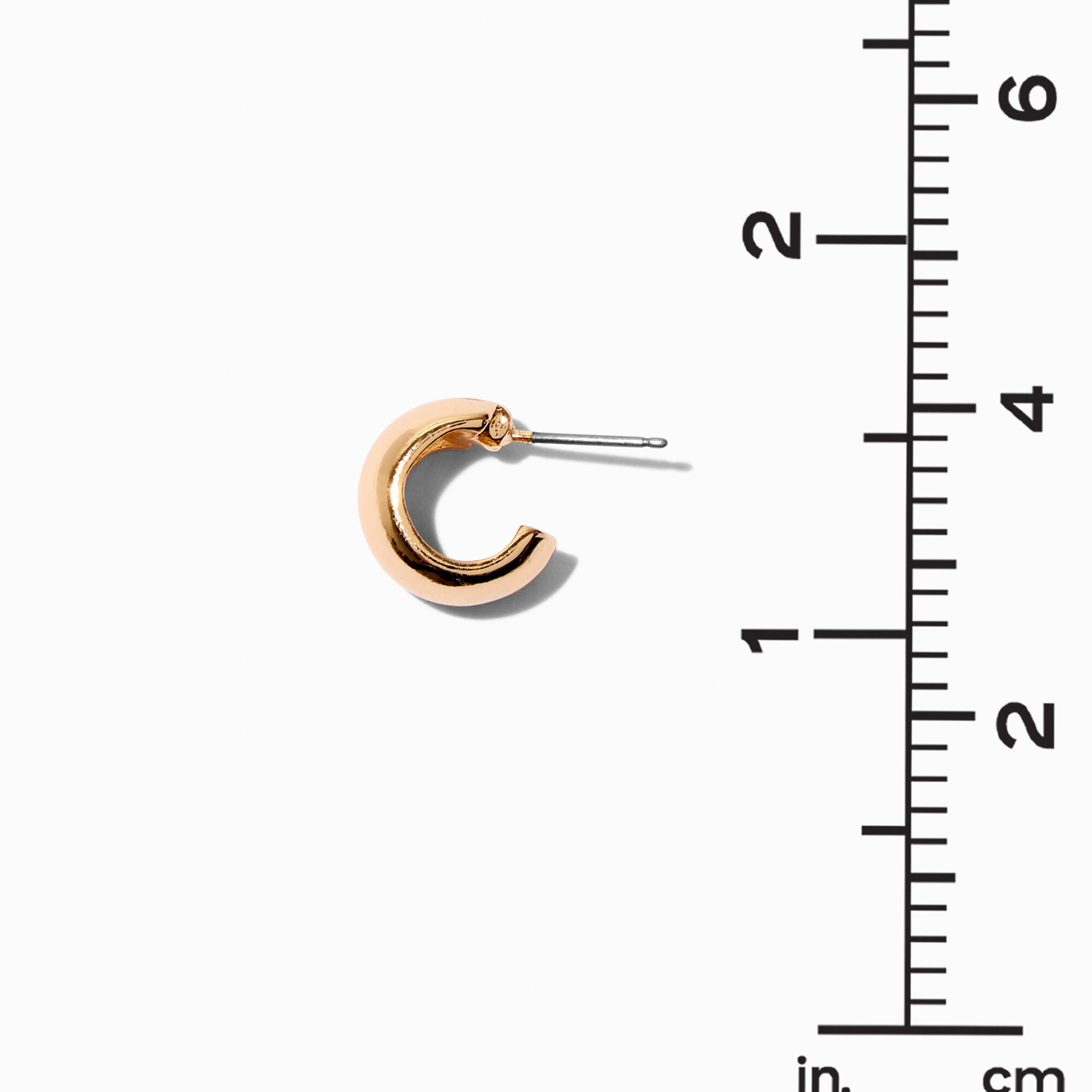 Gold-tone 10mm Wide Curved Hoop Earrings,