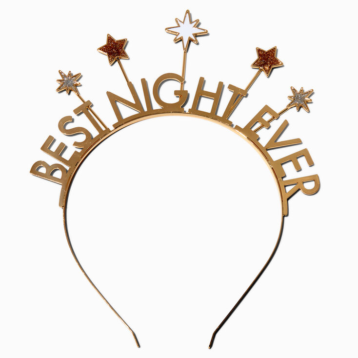 &quot;Best Night Ever&quot; Star Gold-tone Headband,