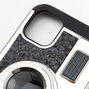 Coque de portable appareil photo &agrave; paillettes noires&nbsp;- Compatible avec iPhone&nbsp;11,