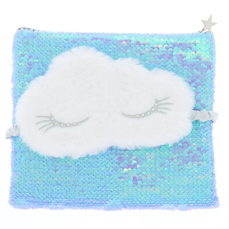 Furry Sleeping Mask &amp; Makeup Bag Set - Purple, 2 Pack,