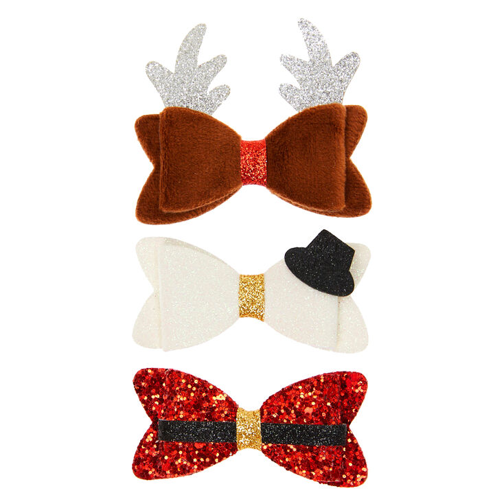 Christmas Hair Bow Clips 3 Pack Claire S
