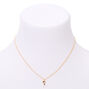 Gold Striped Initial Pendant Necklace - T,