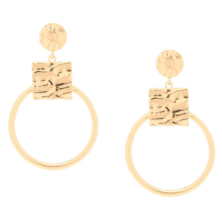 Claire's Pendantes géométriques de 6,3 cm couleur doré