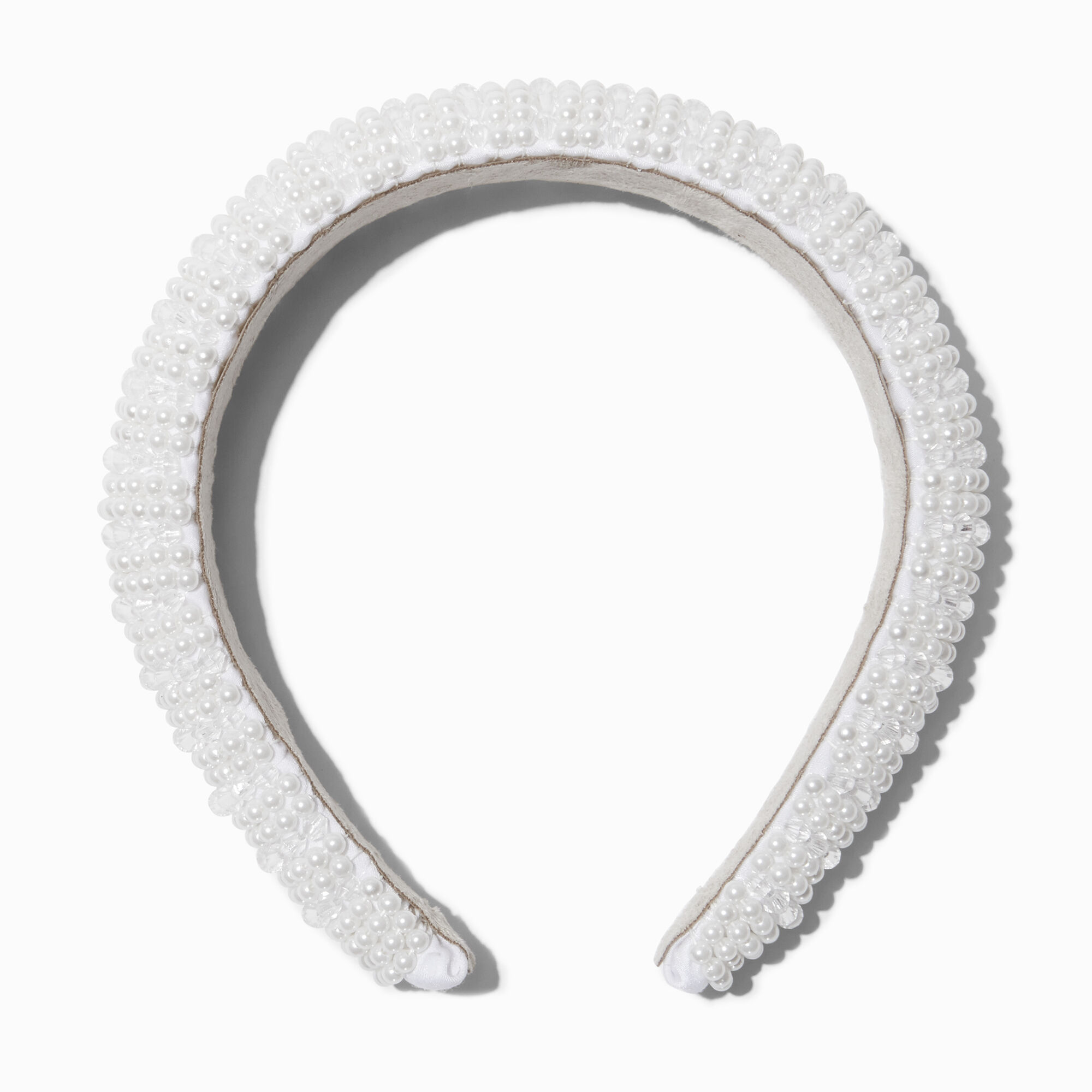 View Claires Pearl Crystal Puffy Headband White information