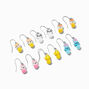 Pom Pom Animal Drop Earrings - 6 Pack,