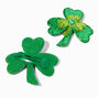 Barrettes &agrave; tr&egrave;fles et sequins Saint-Patrick - Lot de 2,