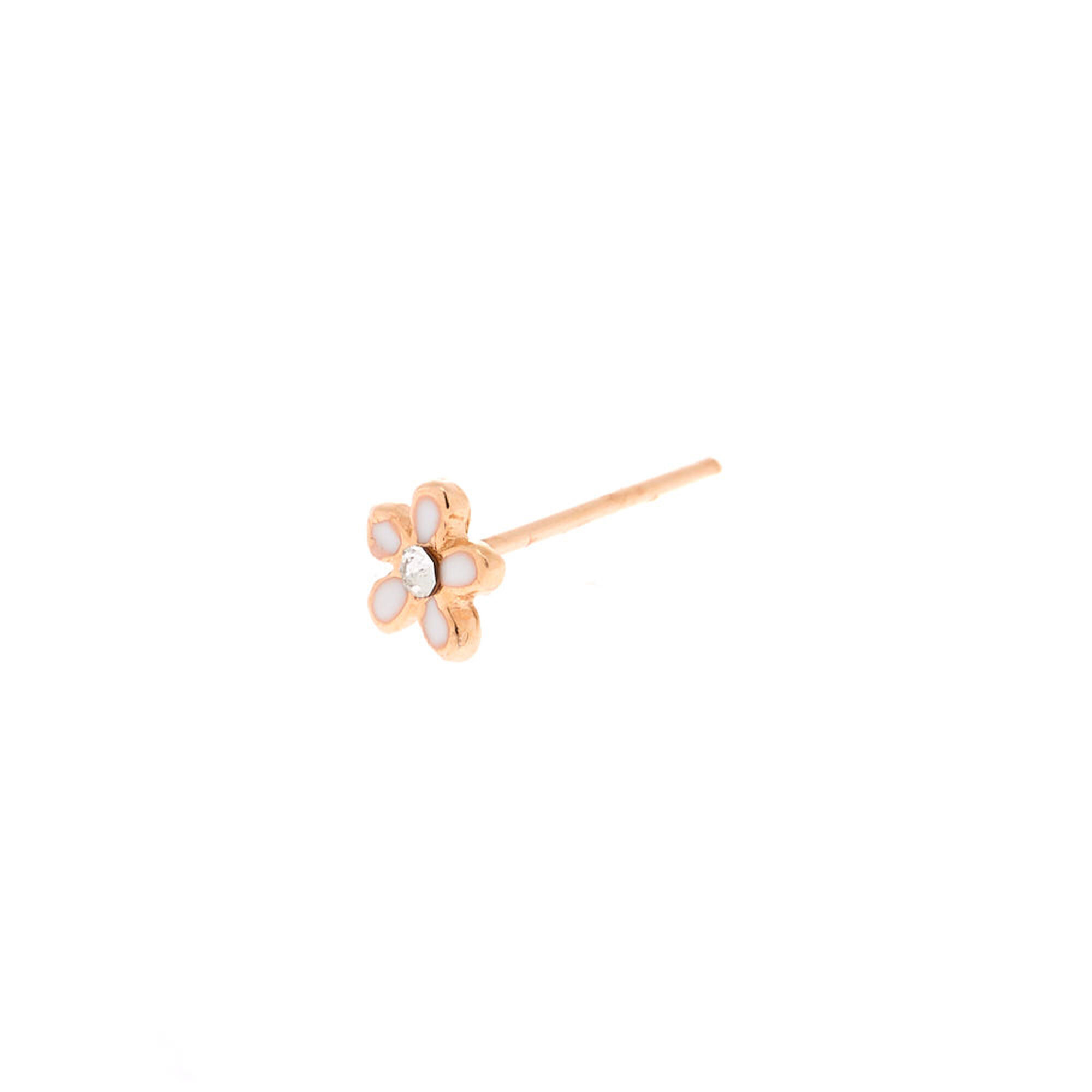Rose Gold Sterling Silver 22G Flower Nose Stud Claire s US