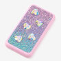 Crystal Heart Cellphone Makeup Palette - Pink,
