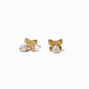 C LUXE by Claire&#39;s 18kt Gold Plated Pearl Bow Stud Earrings,