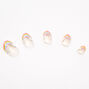 Rainbow French Tip Daisy Stiletto Press On Faux Nail Set - 24 Pack,
