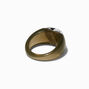 Silver-tone Heart Clear Black Acrylic Ring,