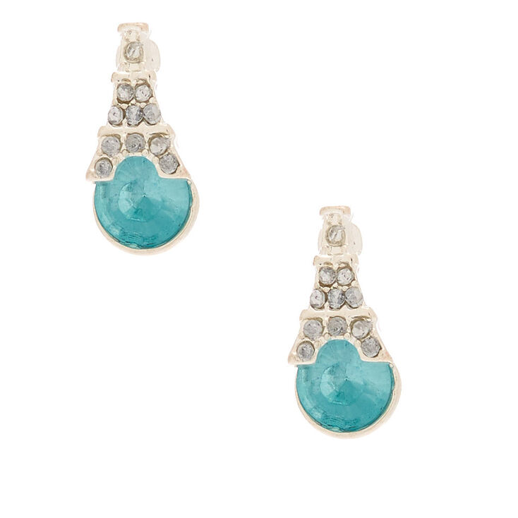 Claire's Clous d'oreille pierres bleues Tour Eiffel couleur argenté