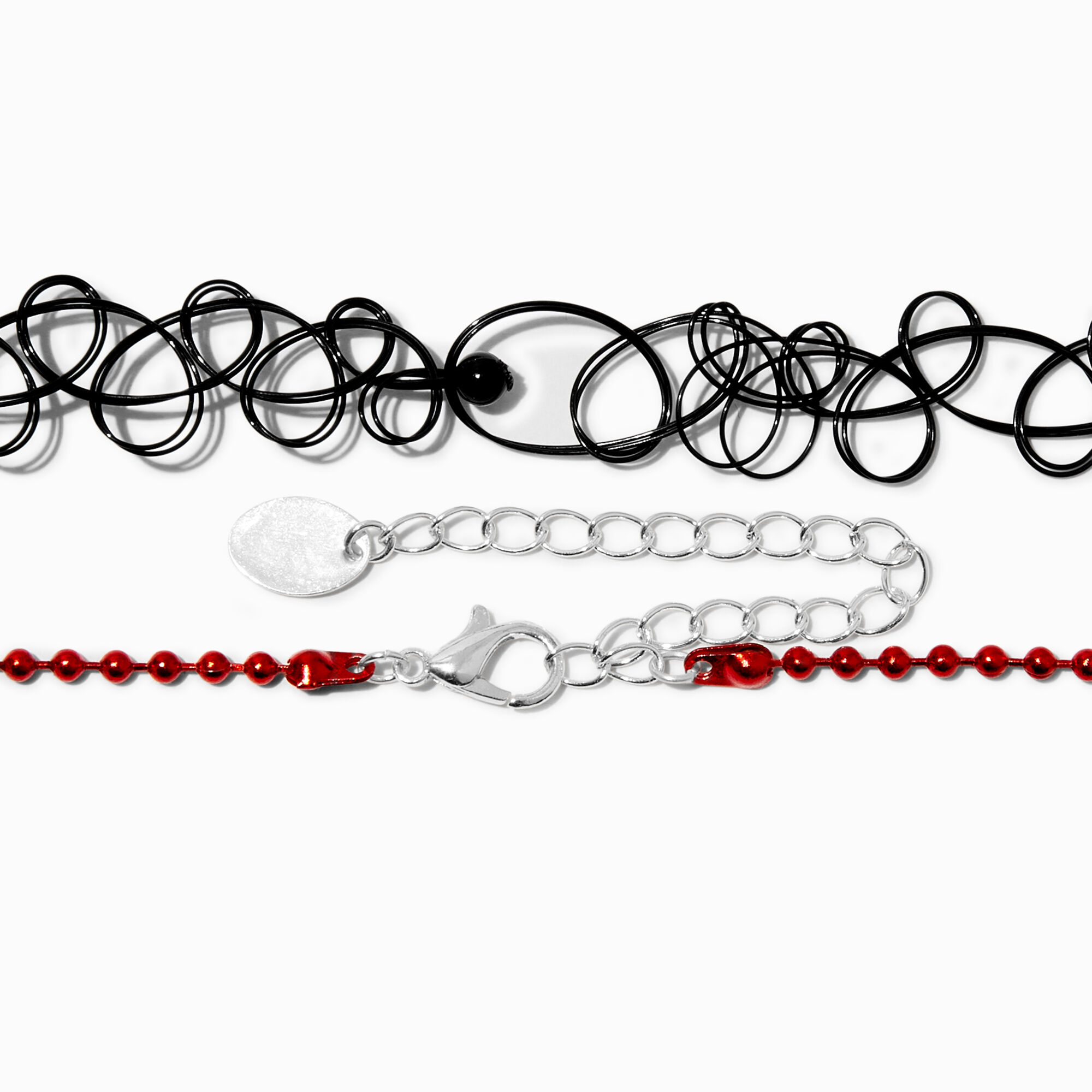 Red & Green Jingle Bells Choker Necklace Set - 2 Pack,