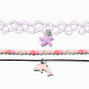 Purple Starfish &amp; Pink Glow in the Dark Dolphin Choker Necklaces - 3 Pack,