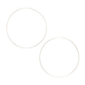 Silver-tone 60MM Thin Hoop Earrings,