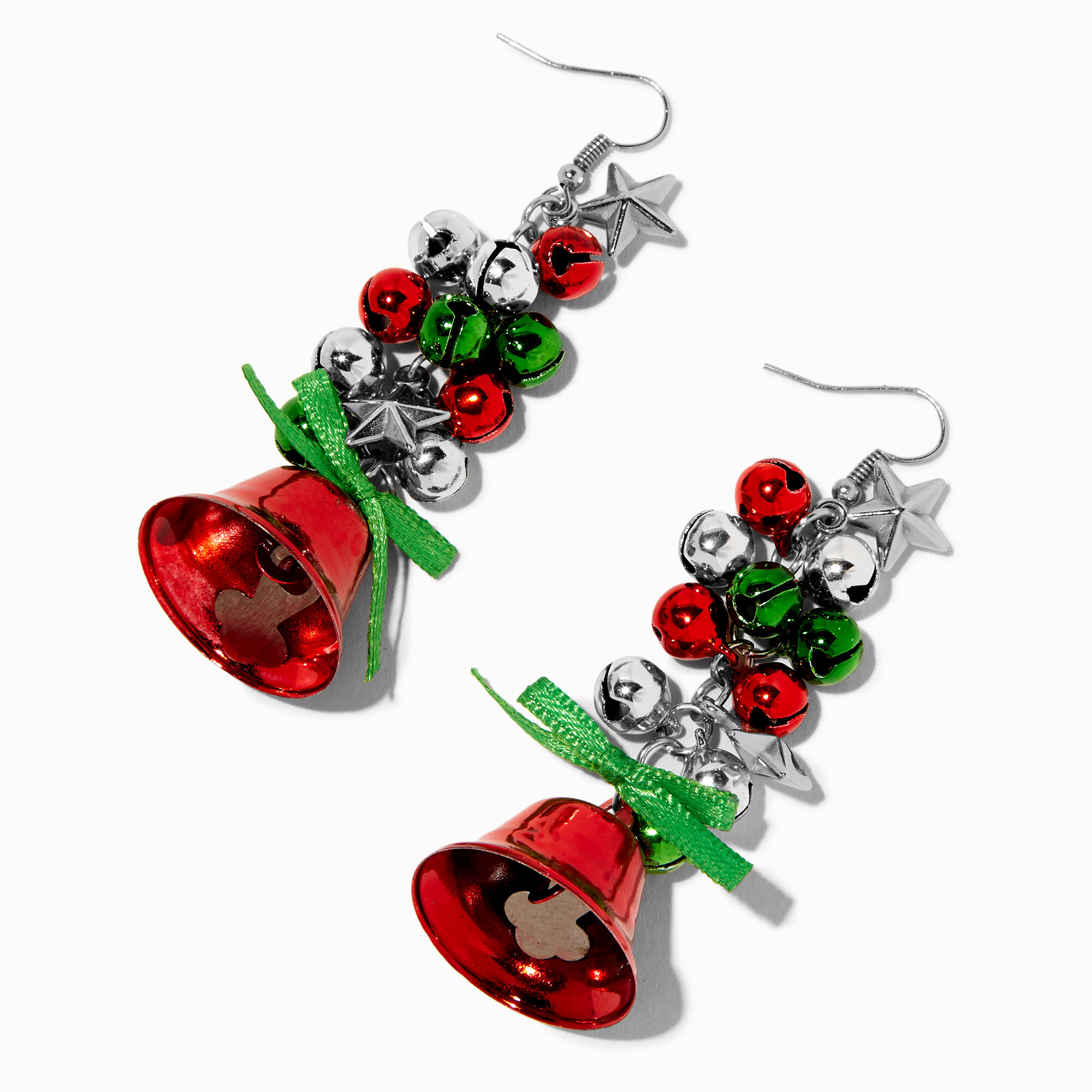 View Claires Jingle Bells 25 Linear Drop Earrings Red information