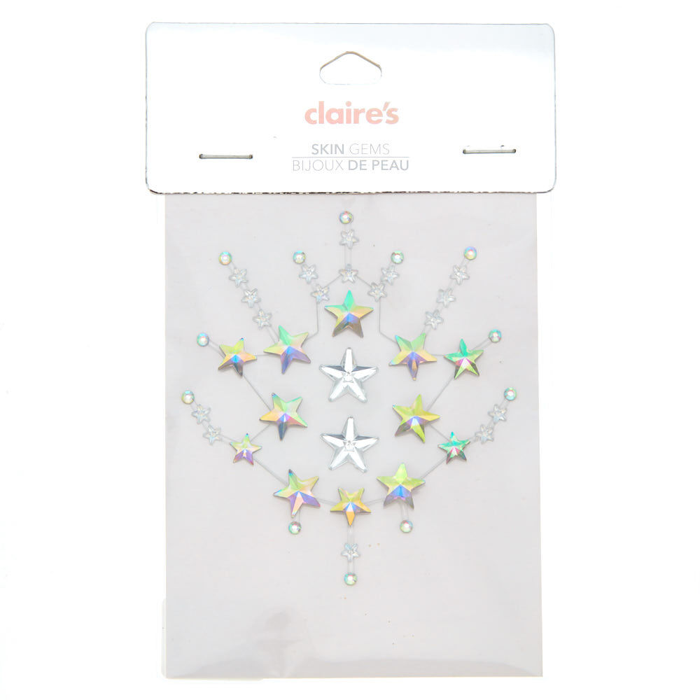 Bijoux de peau strass en étoile irisés arc-en-ciel,