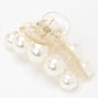 Small Pearl Clamshell Hair Claw - Cream,