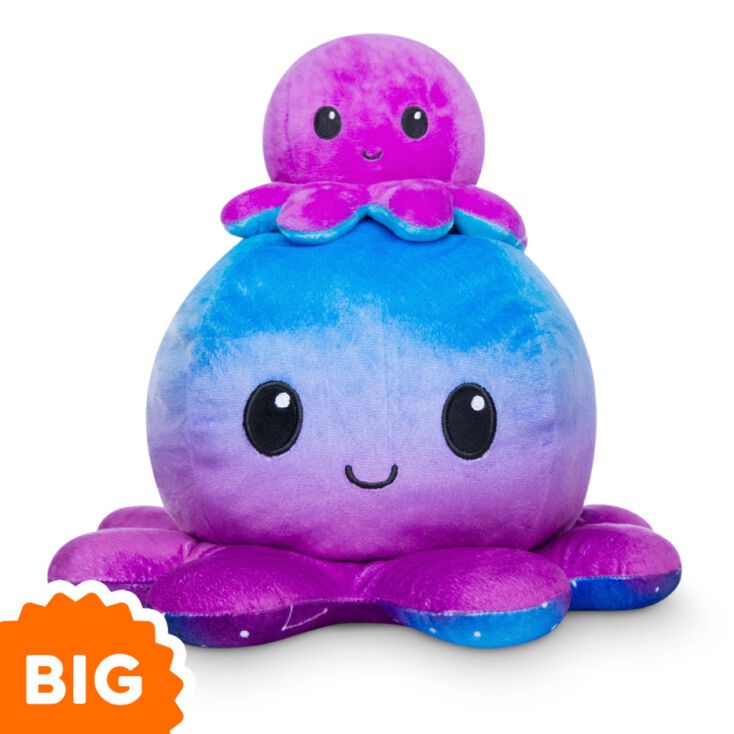 TeeTurtle&trade; 8&#39;&#39; Reversible Plushies Galaxy Octopus,