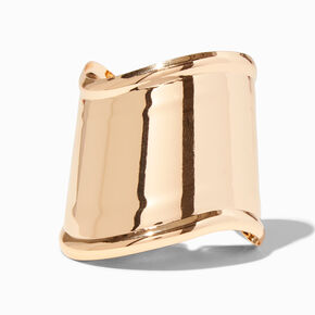 Gold-tone Wide Curved Cuff Bracelet,