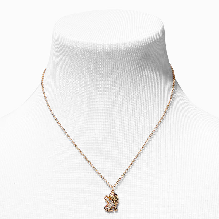 Gold Zodiac Symbol Pendant Necklace - Leo,