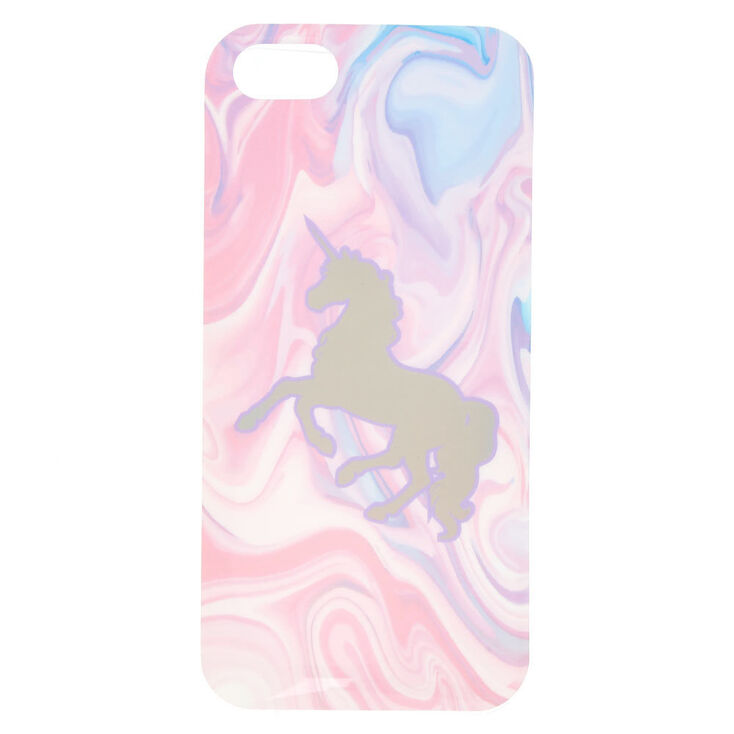 Coque De Portable Licorne Holographique Effet Marbre Compatible