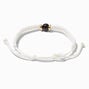 White Pearl Woven Adjustable Bracelet - Black,
