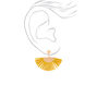 Gold Suede Fan Drop Earrings - Mustard,