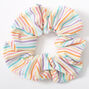 Medium Ribbed Rainbow Striped Hair Scrunchie,