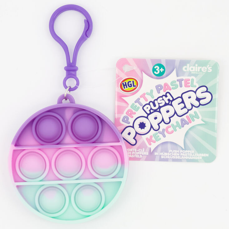 Jouet fidget Push Poppers porte-cl&eacute;s pastel - Les mod&egrave;les peuvent varier,