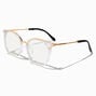 Solar Blue Light Reducing Gold Browline Round Clear Lens Frames,