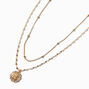 Gold-tone Cherub Medallion Multi-Strand Necklace,