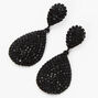 Black 1.5&quot; Rhinestone Teardrop Drop Earrings,