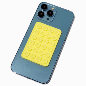 Grip pour portable jaune &agrave; ventouses,