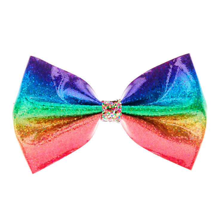 Rainbow Glitter Hair Bow | Claire's