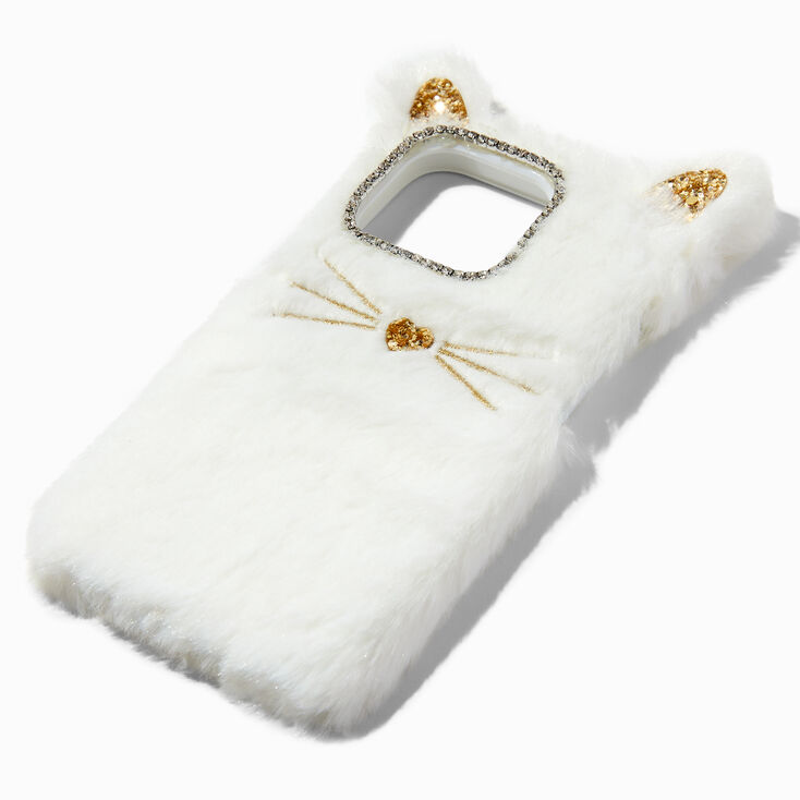 Furry White Kitty Cat Phone Case - Fits iPhone® 13 Pro