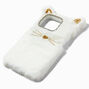 Furry White Kitty Cat Phone Case - Fits iPhone&reg; 13 Pro,