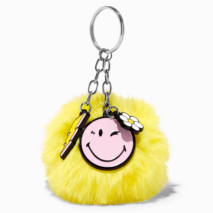 Smiley World® Yellow Pom Pom Keychain | Claire's US