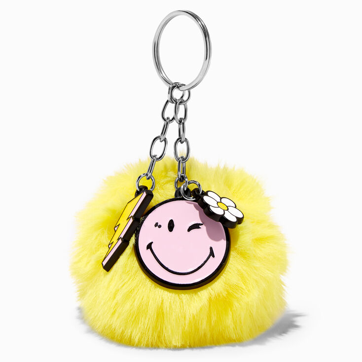 Smiley World&reg; Yellow Pom Pom Keychain,