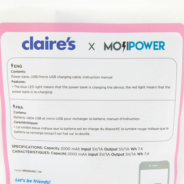 Batterie externe licorne MojiPower&reg; - Blanc,