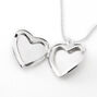 Silver Rainbow Heart Locket Pendant Necklace,