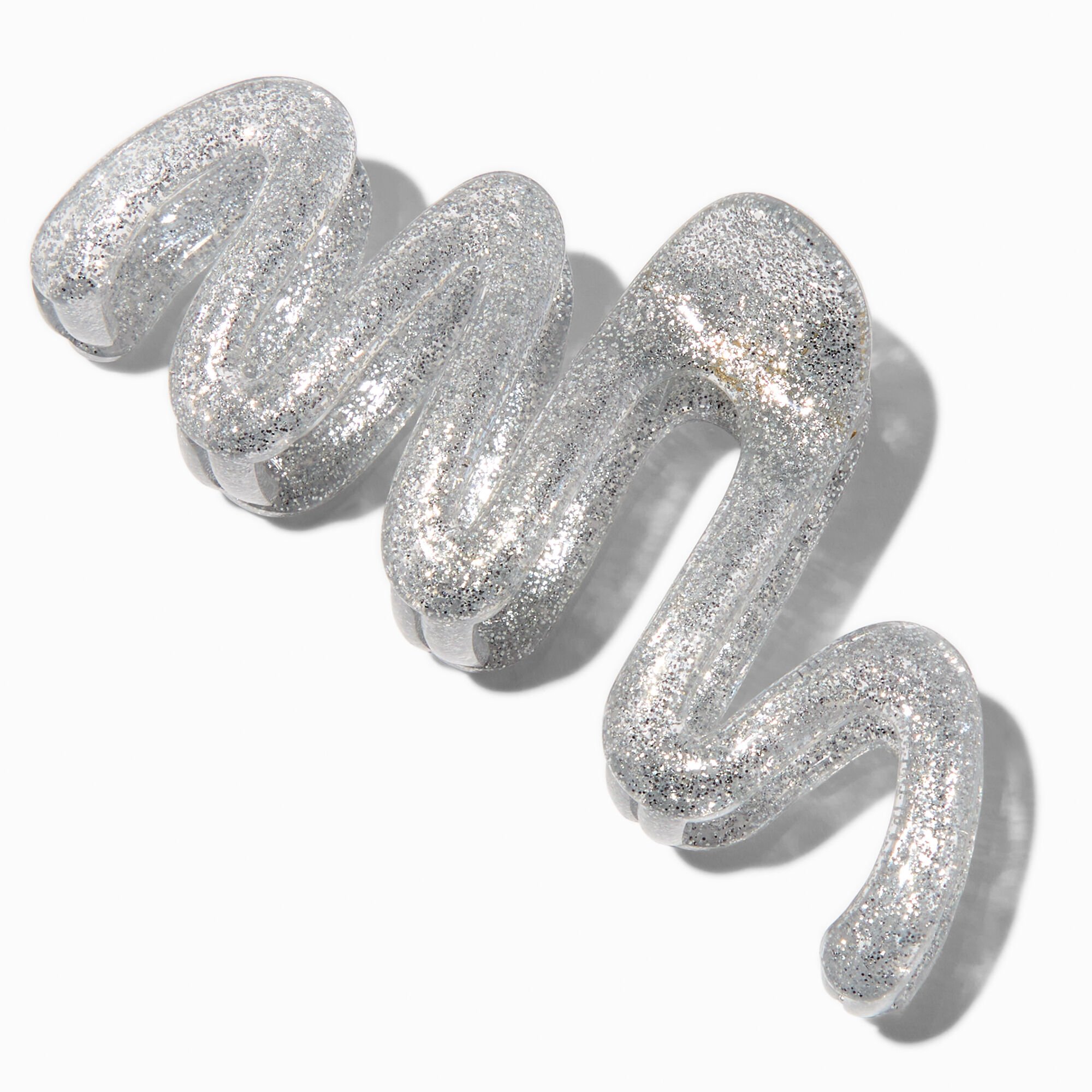 Silver Glittter Zig Zag Hair Claw,