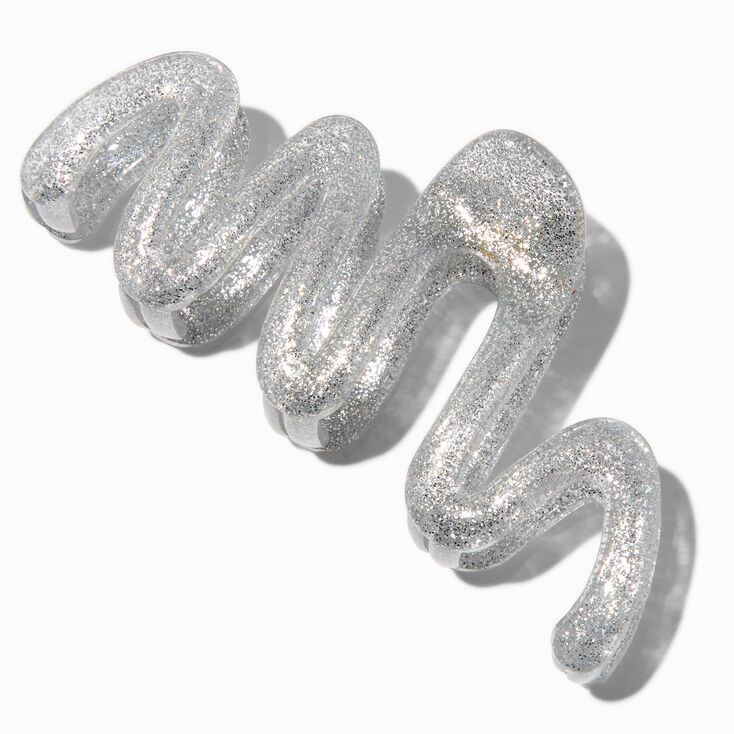 Silver Glittter Zig Zag Hair Claw,
