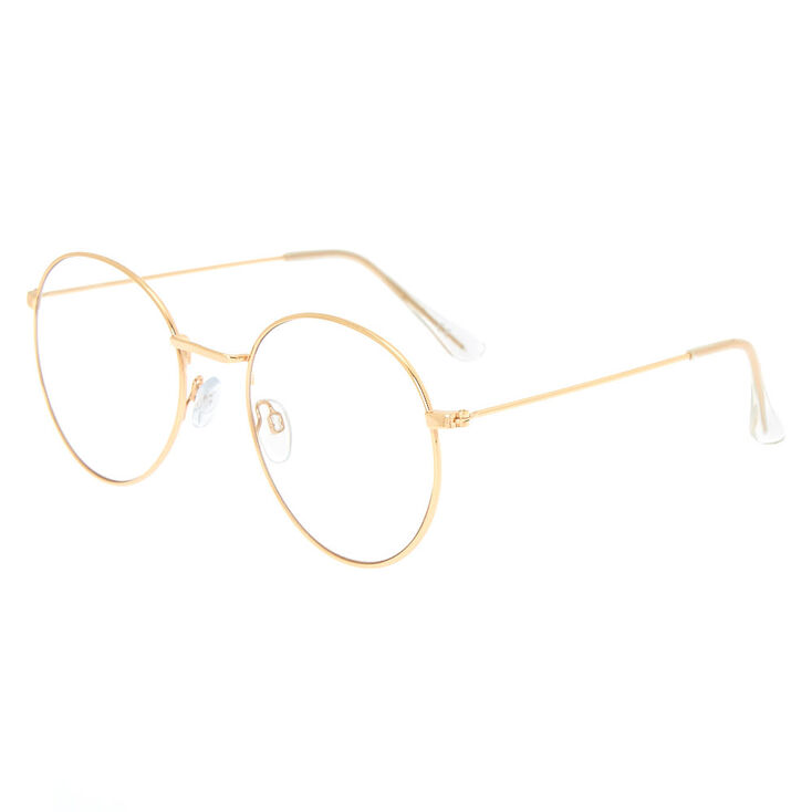 Round Clear Lens Frames - Gold,