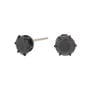 Hematite Titanium Cubic Zirconia Round Stud Earrings - Black, 5MM,