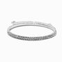Bracelet torsad&eacute; strass en serti clos couleur argent&eacute;e,