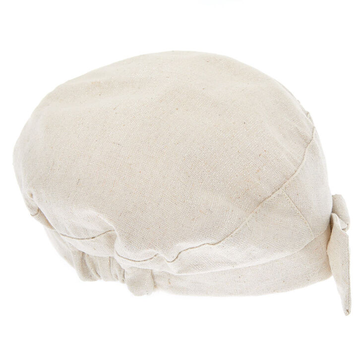 Glitter Bow Captain Hat - Cream,