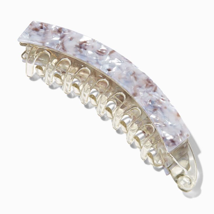 Silver Tortoiseshell Acrylic Banana Hair Claw,