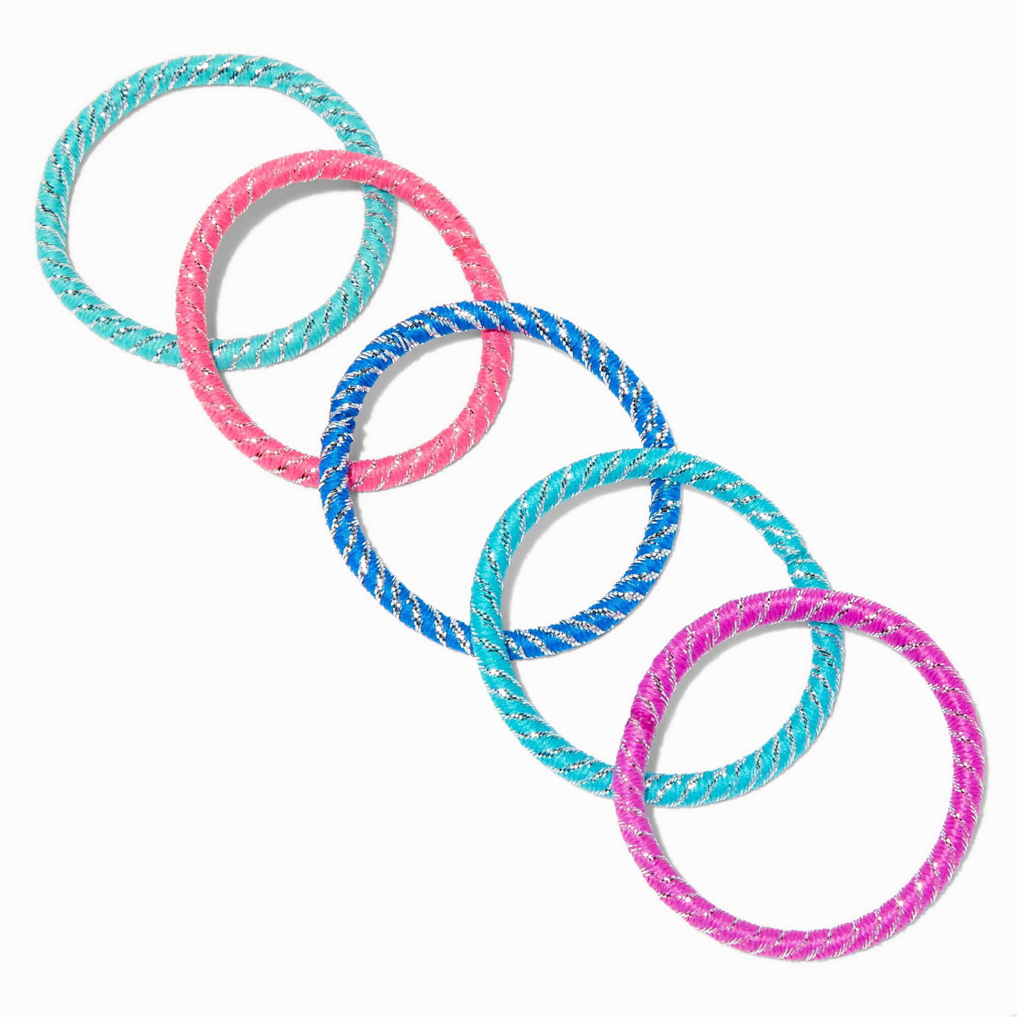 Claire's Club Jewel Tone Lurex Hair Ties - 18 Pack,
