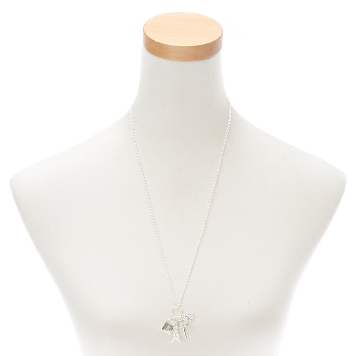 Silver Eiffel Tower Long Necklace,